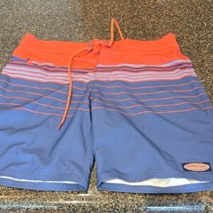 Vineyard Vines Blue and Orange Board Shorts Quick-Dry Swimwear